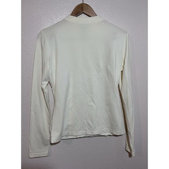 Anne Fontaine Ivory Activewear Ruched Long Sleeved Jacket Size 3 Small Paris - Picture 6 of 8